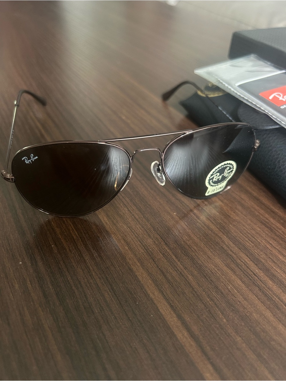 brand new Ray-Ban Aviator men Sunglasses - chocolate Frame with Brown Lenses - Picture 3 of 5